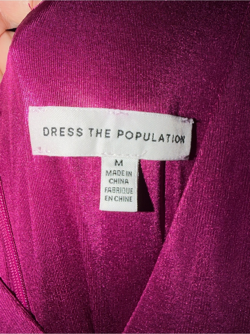 Dress the Population Fuchsia V-Neck Maxi Dress with Pockets - Picture 4 of 10